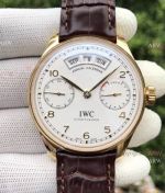 YL SuperClone IWC Portugieser Annual Calendar 7 days 44.2mm Watch Gold Case White Dial